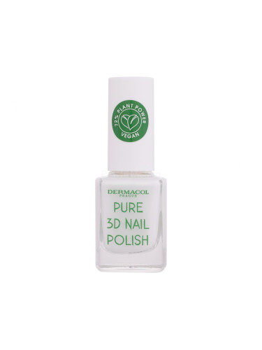 Dermacol Pure 3D Лак за нокти за жени 11 ml Нюанс 02 Absolute White