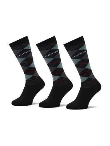 Комплект 3 чифта дълги чорапи мъжки Horka Riding Socks 145450-0000-0206 Черен