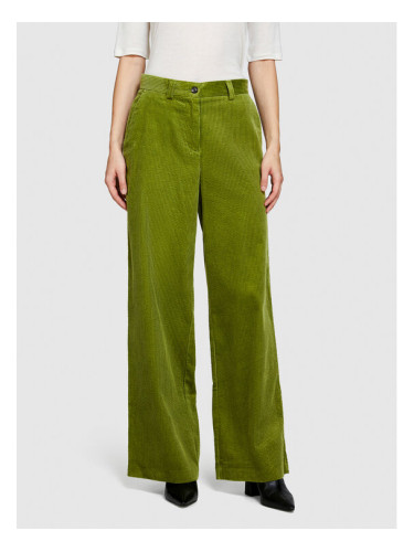 Sisley Текстилни панталони 453ULF040 Зелен Wide Leg