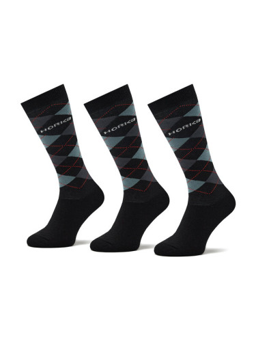 Horka Комплект 3 чифта дълги чорапи мъжки Riding Socks 145450-0000-0206 Черен