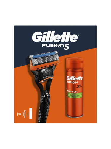 Gillette Fusion5 Подаръчен комплект самобръсначка Fusion5 1 бр + гел за бръснене Fusion Shave Gel Sensitive 200 ml