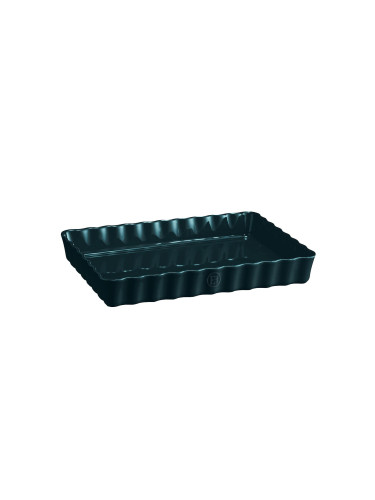 Керамична правоъгълна форма за тарт дълбока EMILE HENRY DEEP RECTANGULAR TART DISH - 33.5 х 24 см - цвят тъмнозелен