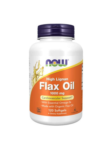 NOW - Flax Oil (High Lignan) 1000 МГ - 120 Дражета
