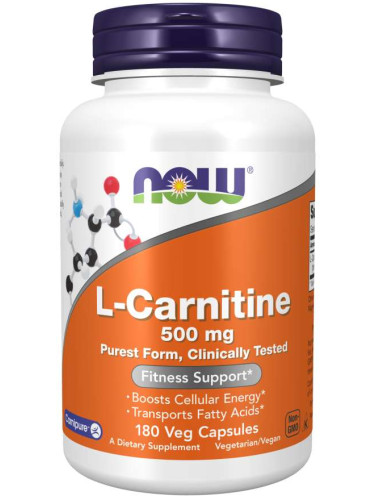 NOW - L-Carnitine 500 МГ - 180 Капсули