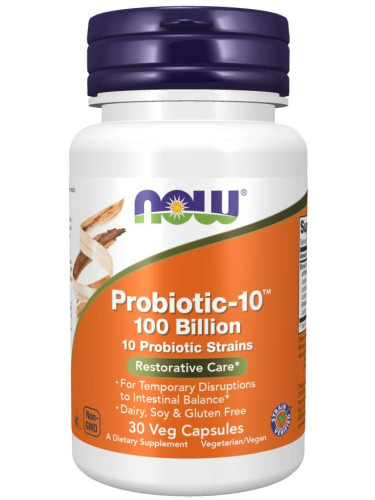 NOW - Probiotic-10 - 100 Billion - 30 веган Капсули