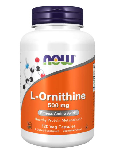 NOW - L-Ornithine 500 МГ - 120 Капсули