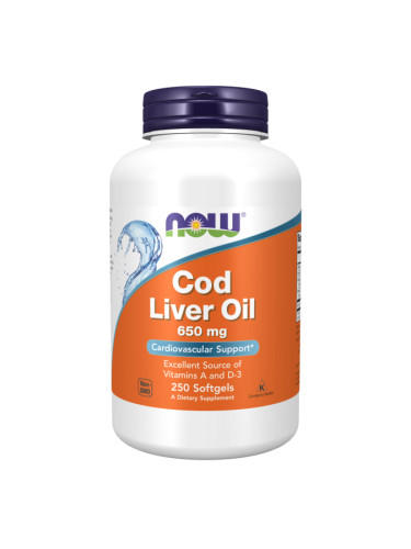 NOW - Cod Liver Oil 650 МГ - 250 Дражета