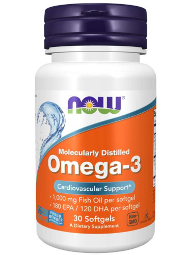 NOW - Omega-3 1000 МГ - 30 Дражета