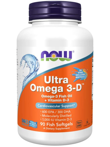 NOW - Ultra Omega 3-D - 90 Дражета
