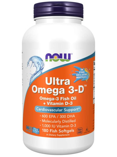 NOW - Ultra Omega 3-D - 180 дражета