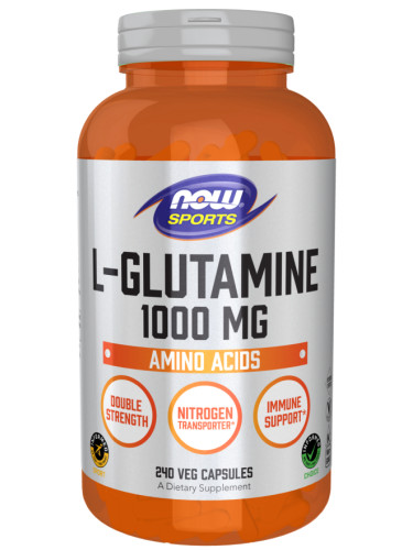 NOW - Л-ГЛУТАМИН 1000 мг - 240 вегетариански капсули