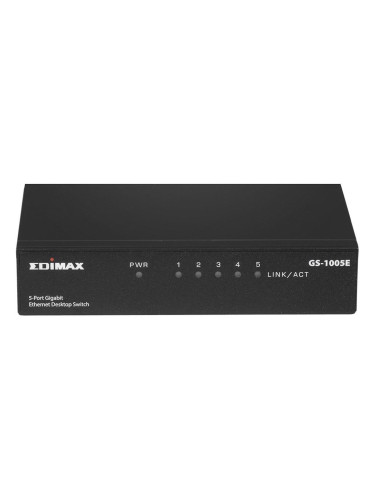 Суич Edimax GS-1005E, 1000 Mbps, 5 порта, 5x 10/100/1000 Mbps