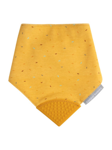 Canpol babies Cloth Bib with Teether лигавник с гризалка Yellow 1 бр.