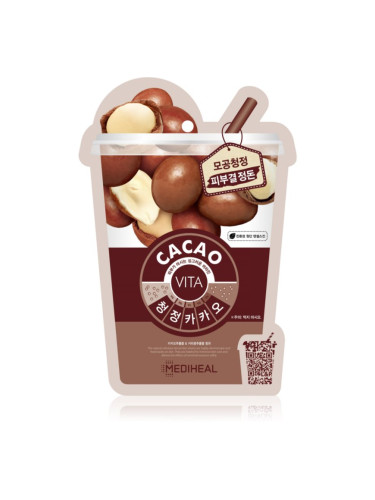 MEDIHEAL Vita Mask Cacao платнена маска за стягане на порите и матов ефект 20 мл.