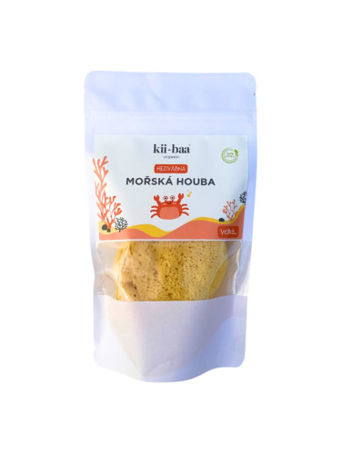 kii-baa® organic Natural Sponge Wash натурална морска гъба за баня 10-12 cm 1 бр.