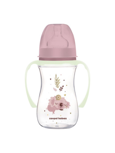 Canpol babies EasyStart Sleepy Koala 240 ml бебешко шише 3 m+ Pink 240 мл.