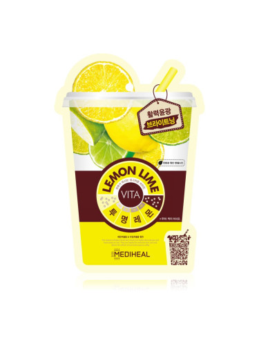 MEDIHEAL Vita Mask Lemon Lime озаряваща платнена маска 20 мл.
