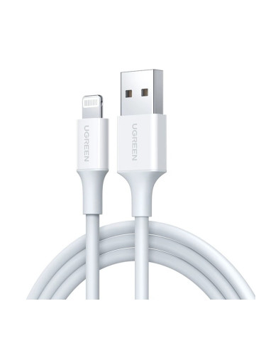 Кабел Ugreen US155, от USB A(м) към Lightning(м), 1.5m, бял