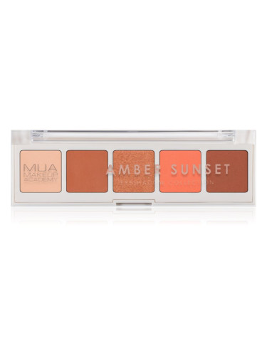 MUA Makeup Academy Professional 5 Shade Palette палитра сенки за очи цвят Amber Sunset 3,8 гр.