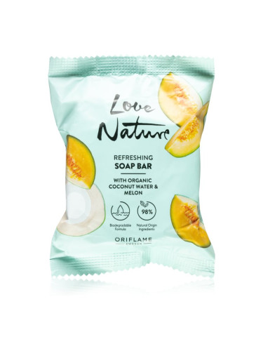 Oriflame Love Nature Coconut Water & Melon почистващ твърд сапун 75 гр.
