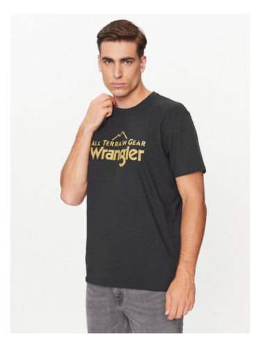 Wrangler Тишърт Logo 112341249 Черен Regular Fit