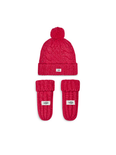 Ugg Комплект шапка и ръкавици K Infant Knit Set 22726 Розов
