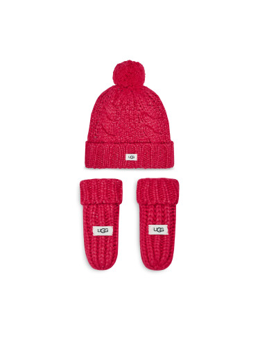 Комплект шапка и ръкавици Ugg K Infant Knit Set 22726 Розов