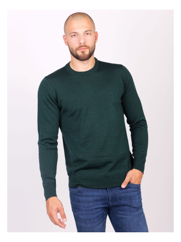 Мъжки пуловер в тъмно зелено