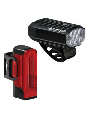 Lezyne Micro Drive 800+/Strip Drive 300+ Pair Satin Black/Black Front 800 lm / Rear 300 lm Велосипедна лампа