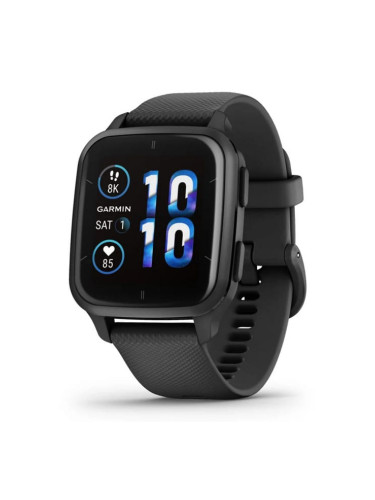 Смарт часовник Garmin Venu Sq 2 Music Edition Slate, AMOLED дисплей 1.41" (35.9mm), до 11 дни време на работа, 5ATM, GPS, пулсометър, Bluetooth, музика, крачкомер, следене на съня, фитнес профили, функции за голф, черен