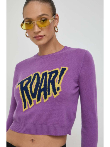 Вълнен пуловер MAX&Co. дамски в лилаво от лека материя