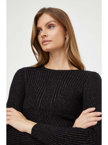 Пуловер с вълна Silvian Heach дамски в черно от лека материя