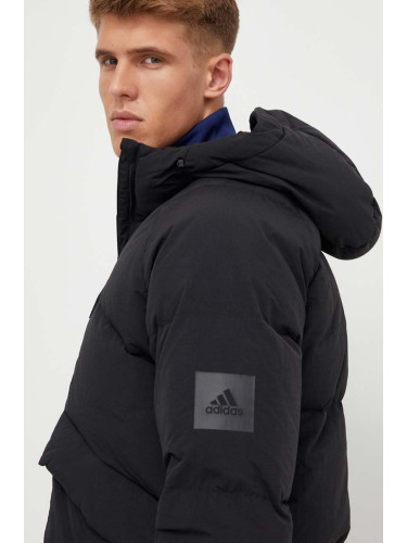 Пухено яке adidas в черно зимен модел