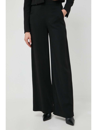 Панталон Ivy Oak в черно с широка каройка, с висока талия