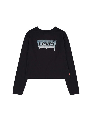 Детска блуза с дълги ръкави Levi's в черно