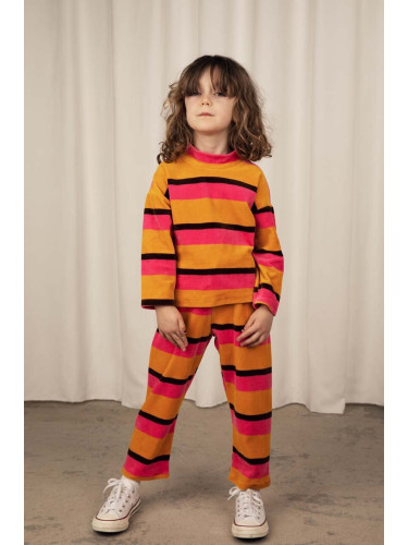 Детски памучен пуловер Mini Rodini в оранжево