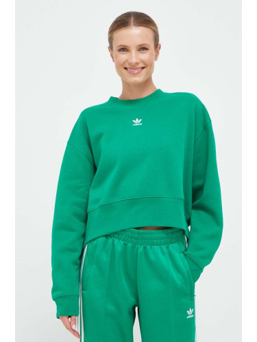 Суичър adidas Originals в зелено с апликация