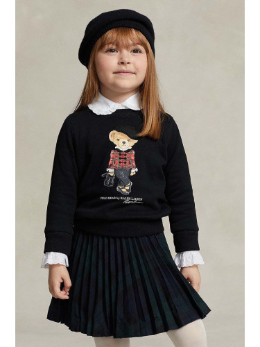 Детски суичър Polo Ralph Lauren в черно с принт