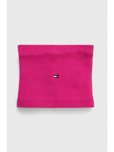 Кръгъл шал Tommy Hilfiger в розово с изчистен дизайн