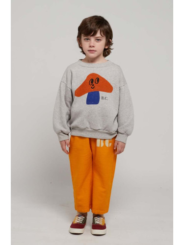 Детски памучен спортен панталон Bobo Choses в оранжево с принт