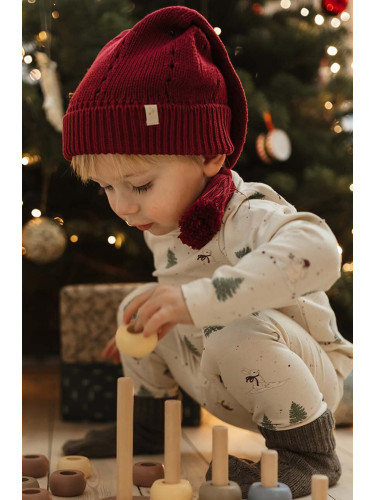 Детска шапка That's mine Noël в бордо с фина плетка