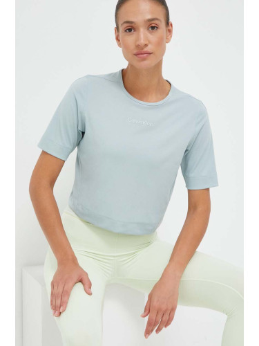 Тениска за трениране Calvin Klein Performance Essentials в синьо