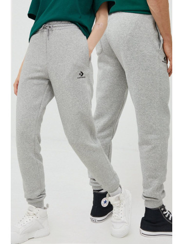 Спортен панталон Converse в сиво с изчистен дизайн