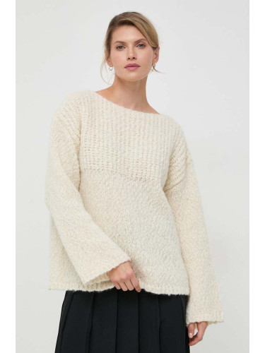 Вълнен пуловер Lovechild дамски в бежово от топла материя