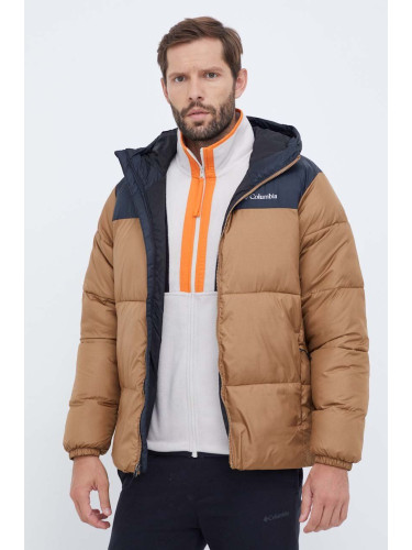 Яке Columbia Puffect Hooded Jacket в кафяво преходен модел 2008413