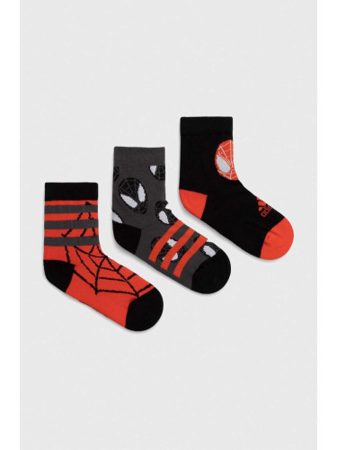 Детски чорапи adidas Performance SPIDER-MAN (3 чифта) в червено