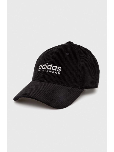 Джинсова шапка с козирка adidas Performance в черно с апликация