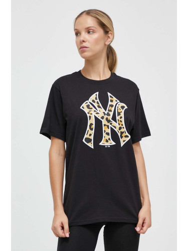 Памучна тениска 47 brand MLB New York Yankees в черно