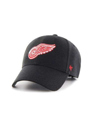 Шапка 47 brand NHL Detroit Red Wings в черно с апликация