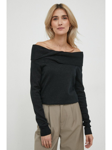 Пуловер Lauren Ralph Lauren дамски в черно